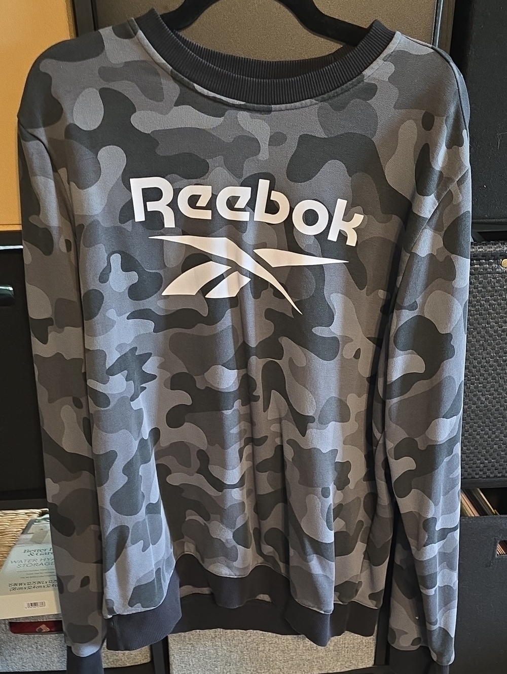 Reebok Men’s Gray Camo Logo Sweatshirt